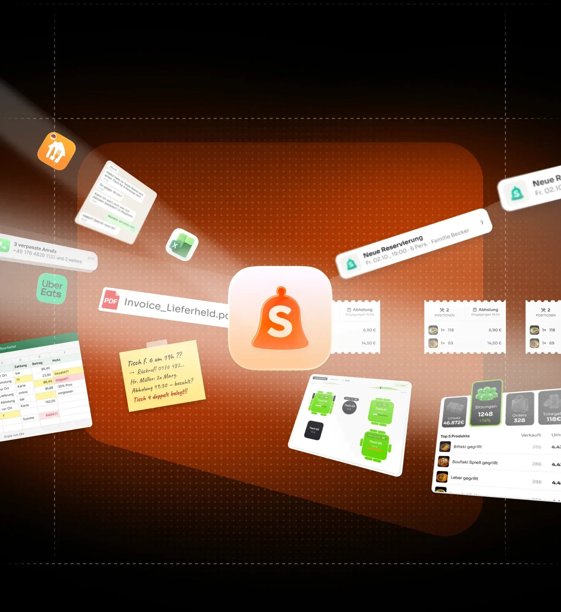 Servio – Übersicht der Restaurant-App